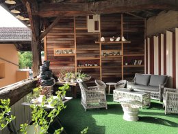 The outdoor relaxation area